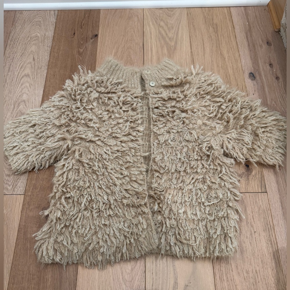 Knitted and knitted for Anthropologie fuzzy open cardigan